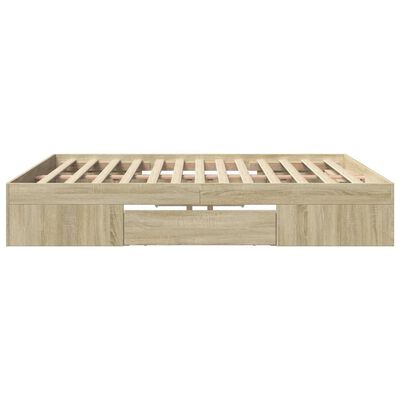 vidaXL Bed Frame without Mattress Sonoma Oak 200x200 cm Engineered Wood