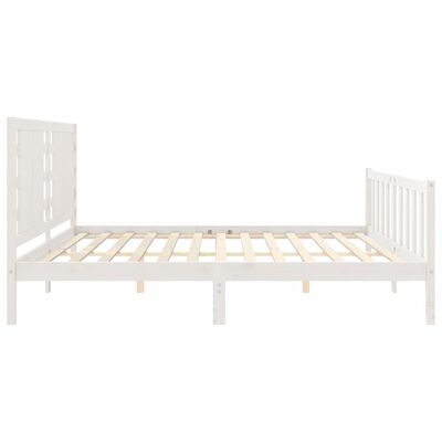 vidaXL Bed Frame without Mattress White 200x200 cm Solid Wood Pine