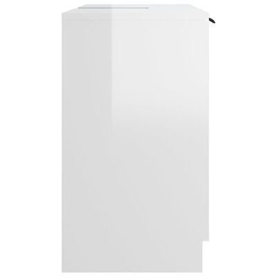 vidaXL Bathroom Cabinet High Gloss White 64.5x33.5x59cm Engineered Wood