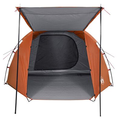 vidaXL Camping Tent Tunnel 4-Person Grey and Orange Waterproof