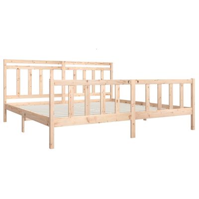 vidaXL Bed Frame without Mattress Solid Wood 200x200 cm (810102+814114)