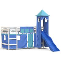 vidaXL Kids' Loft Bed with Tower without Mattress Blue 80x200 cm