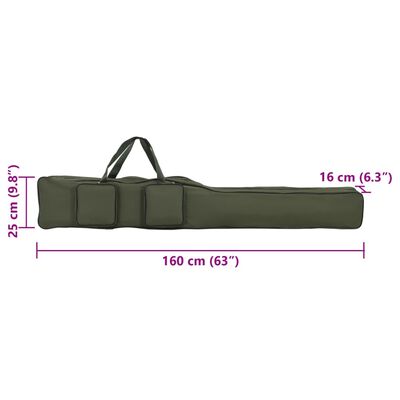 vidaXL Fishing Rod Bag Dark Green 160 cm Oxford Fabric