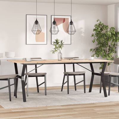 vidaXL Dining Table Y-Frame 200x100x75 cm Solid Wood Pine and Cast Iron