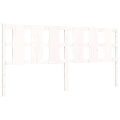 vidaXL Bed Frame without Mattress White Solid Wood Pine