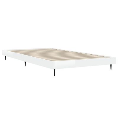 vidaXL Bed Frame without Mattress High Gloss White 90x200 cm