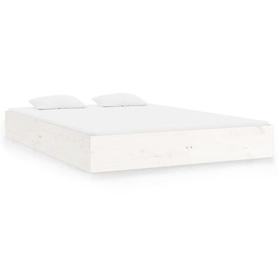 vidaXL Bed Frame without Mattress White Solid Wood 140x200 cm