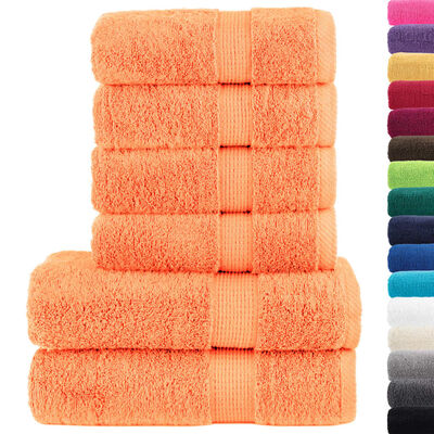 vidaXL 6 Piece Premium Towel Set SOLUND Orange 600 gsm