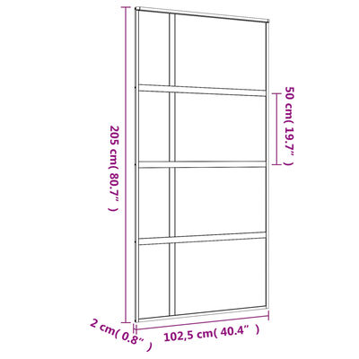 vidaXL Sliding Door Gold 102.5x205 cm Frosted ESG Glass and Aluminium