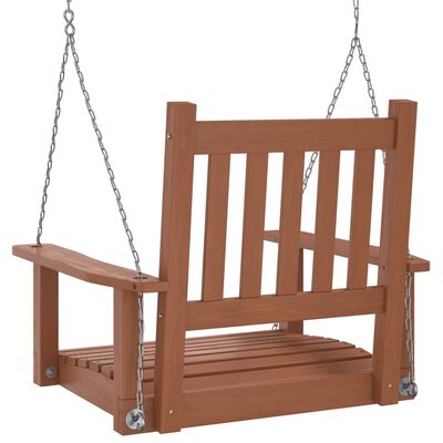 vidaXL Garden Swing Chair with Metal Chains Brown Solid Wood Fir