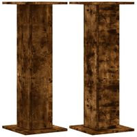 vidaXL Plant Stands 2 pcs Smoked Oak 30x30x80 cm Engineered Wood