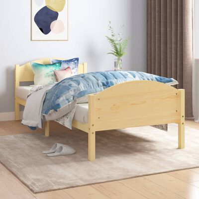 vidaXL Bed Frame without Mattress Solid Pine Wood 100x200 cm