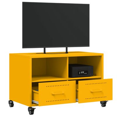 vidaXL TV Cabinet Mustard Yellow 68x39x43.5 cm Steel