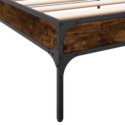 vidaXL Bed Frame without Mattress Smoked Oak 75x190 cm Small Single