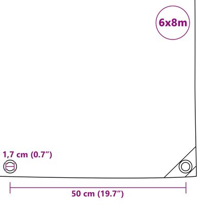 vidaXL Tarpaulin 650 g/m² 6x8 m Grey