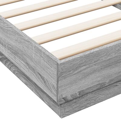 vidaXL Bed Frame without Mattress Grey Sonoma 100x200 cm Engineered Wood