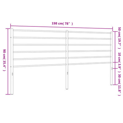 vidaXL Metal Headboard White 193 cm