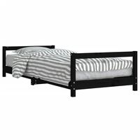 vidaXL Kids Bed Frame Black 90x190 cm Solid Wood Pine