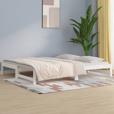 vidaXL Pull-out Day Bed without Mattress White 2x(90x200) cm