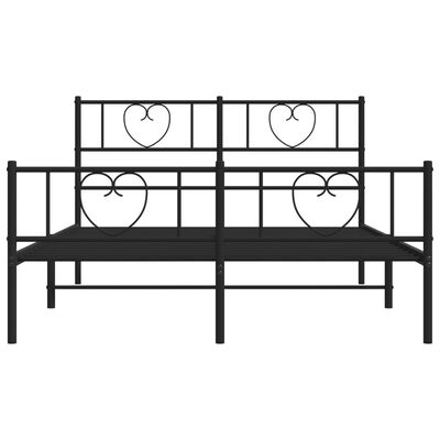 vidaXL Metal Bed Frame without Mattress with Footboard Black 120x200 cm