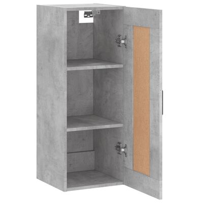 vidaXL Wall Mounted Cabinet Concrete Grey 34.5x34x90 cm Engineered Wood