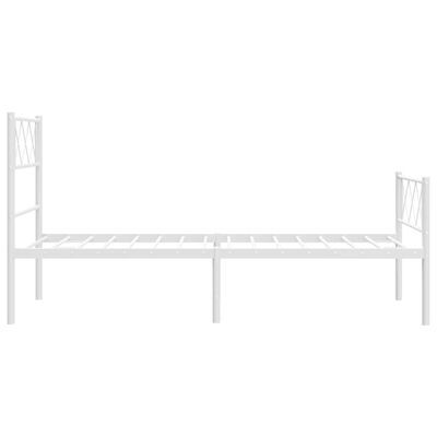 vidaXL Metal Bed Frame without Mattress with Footboard White 80x200 cm