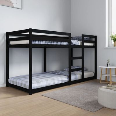 vidaXL Bunk Bed without Mattress Black 80x200 cm Solid Wood Pine