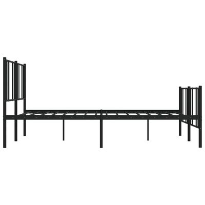 vidaXL Metal Bed Frame without Mattress with Footboard Black 180x200 cm Super King