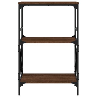 vidaXL Bookcase 3-Tier Brown Oak 59x35x90.5 cm Engineered Wood