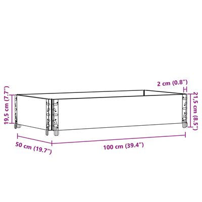 vidaXL Garden Planter Grey 100x50 cm Solid Wood Pine