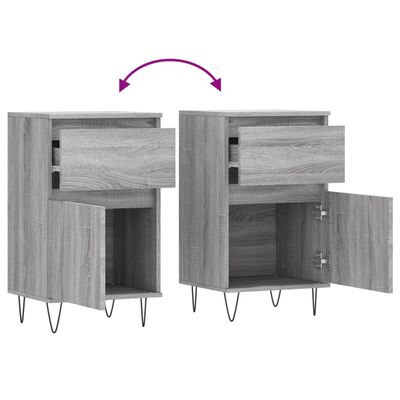 vidaXL Sideboards 2 pcs Grey Sonoma 40x35x70 cm Engineered Wood