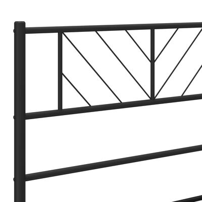 vidaXL Metal Bed Frame without Mattress with Headboard Black 100x190 cm