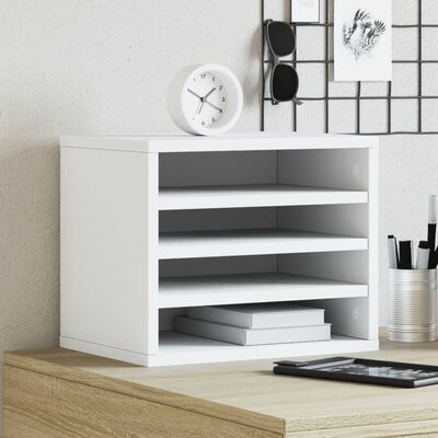 vidaXL Desk Organiser White 36x26x29.5 cm Engineered wood