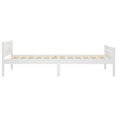 vidaXL Bed Frame without Mattress Solid Pinewood White 100x200 cm