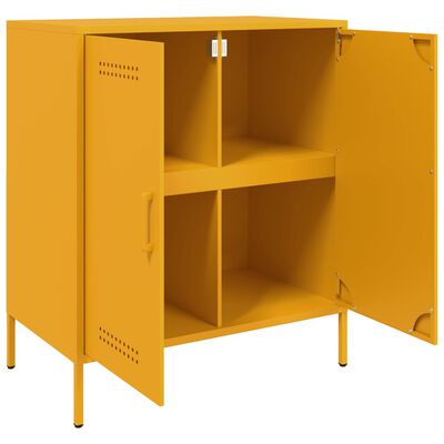 vidaXL Sideboard Mustard Yellow 68x39x79 cm Steel