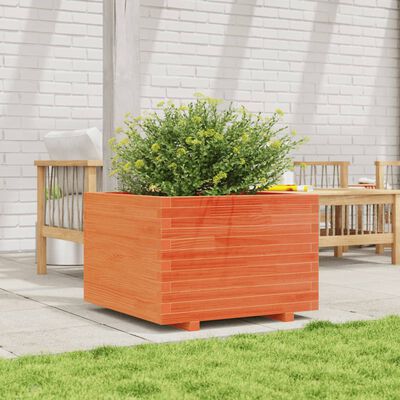 vidaXL Garden Planter Wax Brown 70x70x49.5 cm Solid Wood Pine