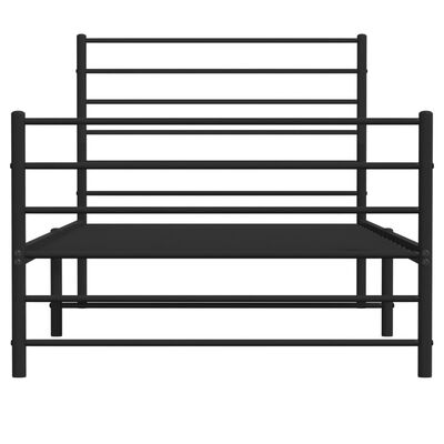 vidaXL Metal Bed Frame without Mattress with Footboard Black 107x203 cm