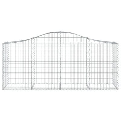 vidaXL Arched Gabion Baskets 7 pcs 200x50x80/100 cm Galvanised Iron