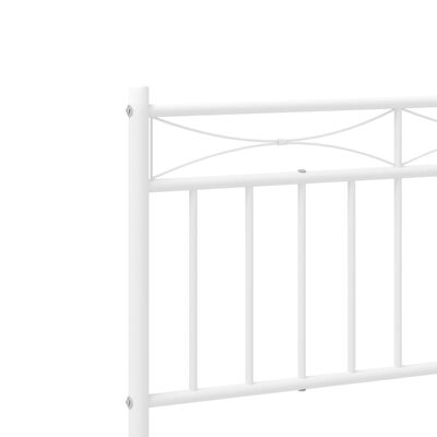 vidaXL Metal Bed Frame without Mattress with Headboard White 200x200 cm