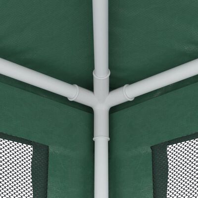 vidaXL Party Tent with 10 Mesh Sidewalls Green 3x12 m HDPE