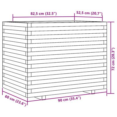 vidaXL Garden Planter 90x60x72 cm Impregnated Wood Pine