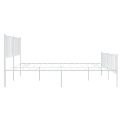 vidaXL Metal Bed Frame without Mattress with Footboard White 193x203 cm