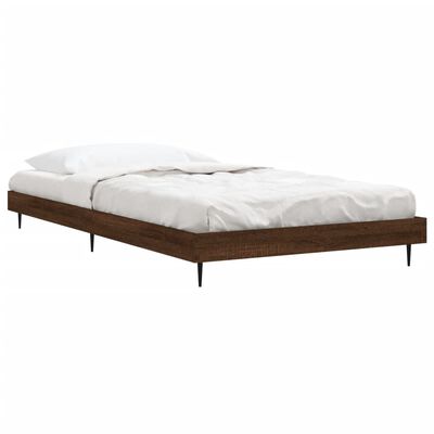 vidaXL Bed Frame without Mattress Brown Oak 90x200 cm Engineered Wood