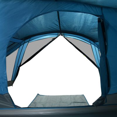 vidaXL Camping Tent Cabin 4-Person Blue Waterproof