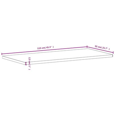 vidaXL Desk Top 115x55x2.5 cm Solid Wood Beech