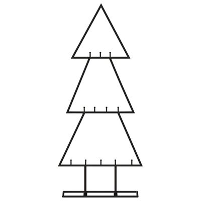 vidaXL Metal Christmas Tree for Decoration Black 60 cm