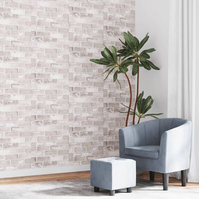 vidaXL Wallpaper 3D Brick Pattern Grey 10x0.53 m Non-woven