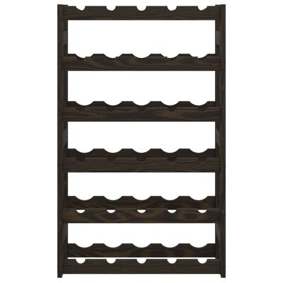 vidaXL Wine Rack for 30 Bottles Black Solid Wood Pine