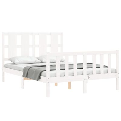 vidaXL Bed Frame without Mattress White 140x200 cm Solid Wood Pine