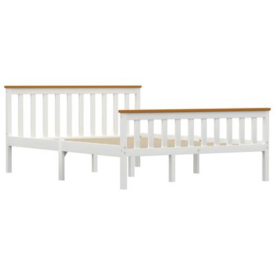 vidaXL Bed Frame without Mattress White Solid Pinewood 140x200 cm